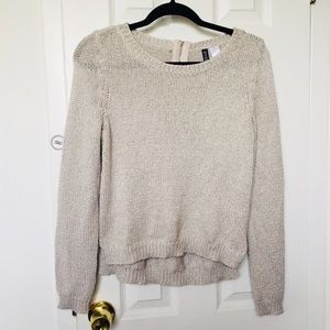 Woven Silver Sweater